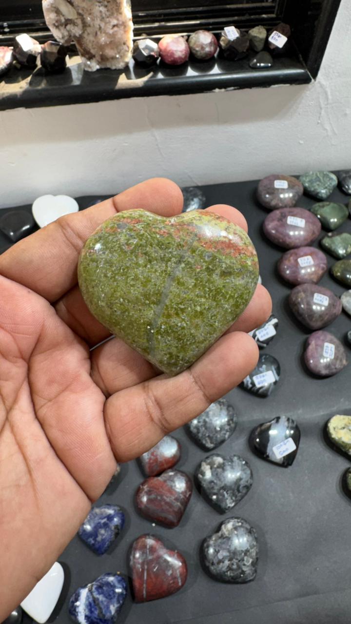Unakite Heart 120g - AEORA ROCKS INDIA -Healing Crystals superstore