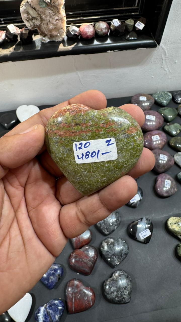 Unakite Heart 120g - AEORA ROCKS INDIA -Healing Crystals superstore