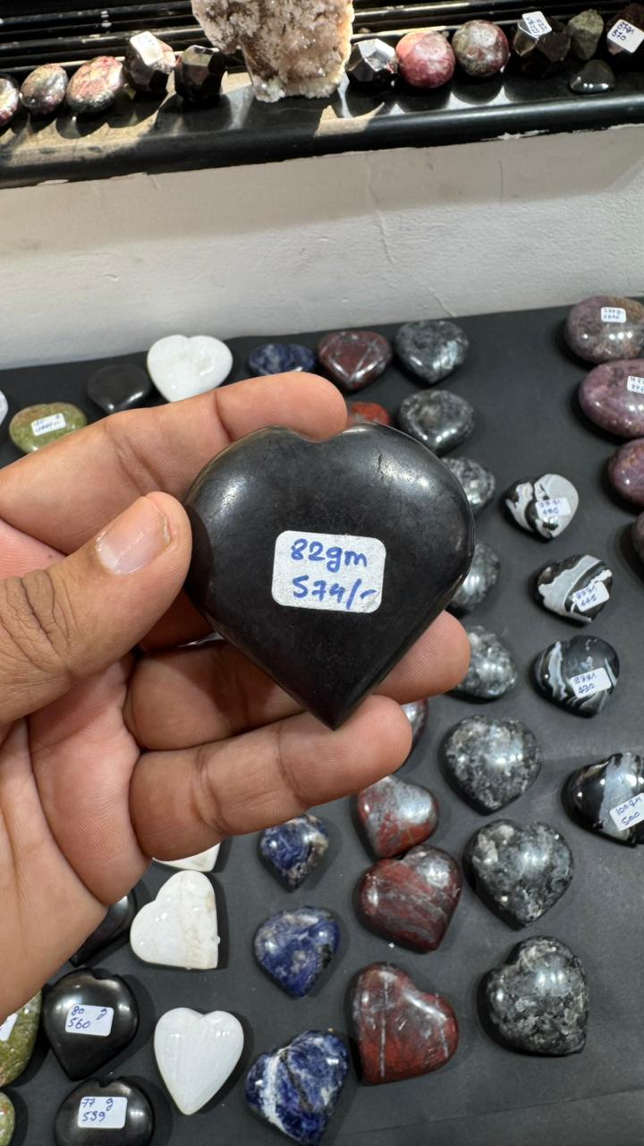 Shungite Heart 82g - AEORA ROCKS INDIA -Healing Crystals superstore