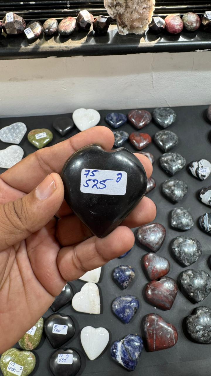 Shungite Heart 75g - AEORA ROCKS INDIA -Healing Crystals superstore