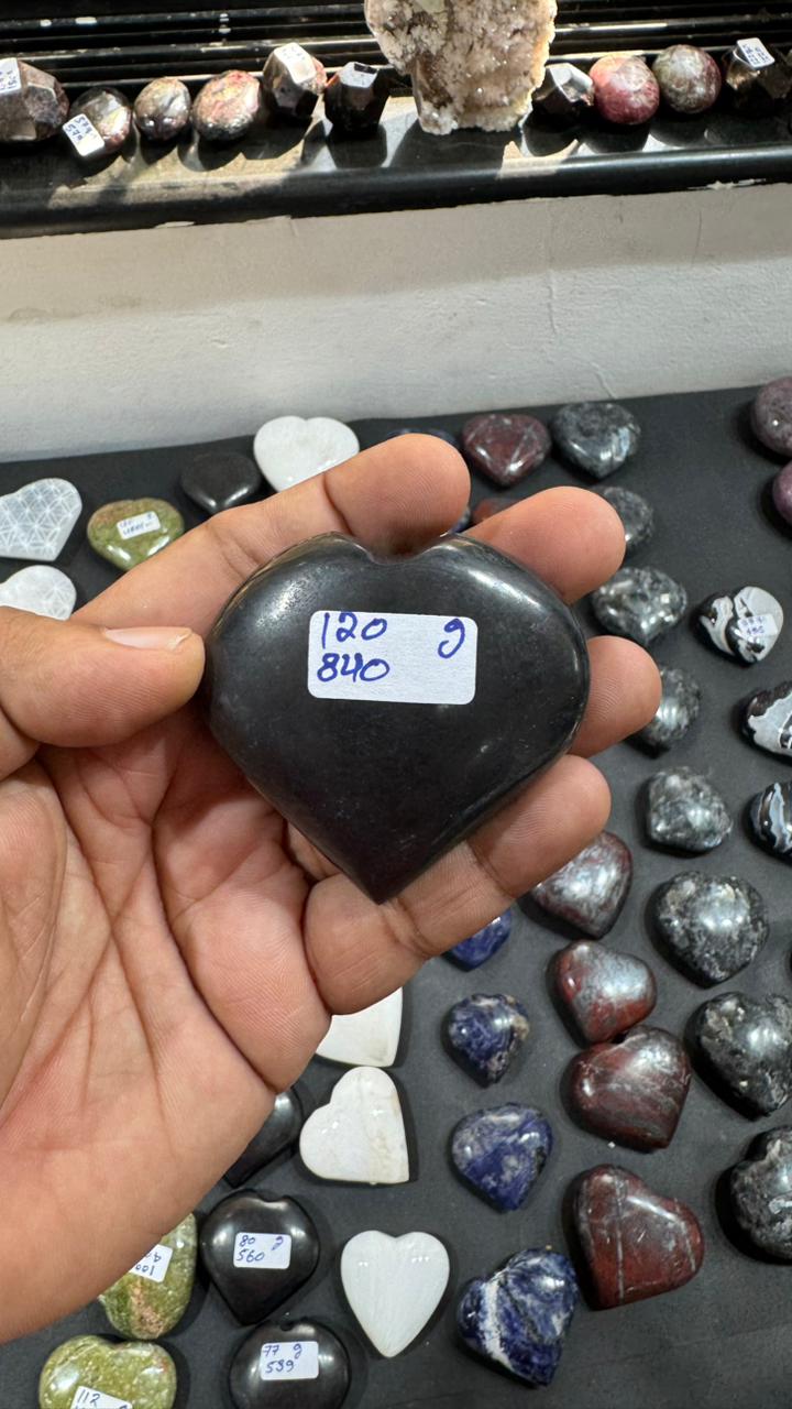 Shungite Heart 120g - AEORA ROCKS INDIA -Healing Crystals superstore