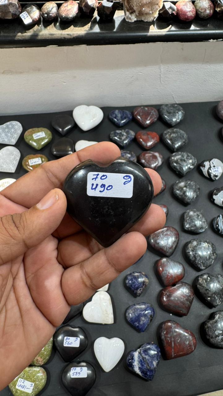 Shungite Heart 70g - AEORA ROCKS INDIA -Healing Crystals superstore