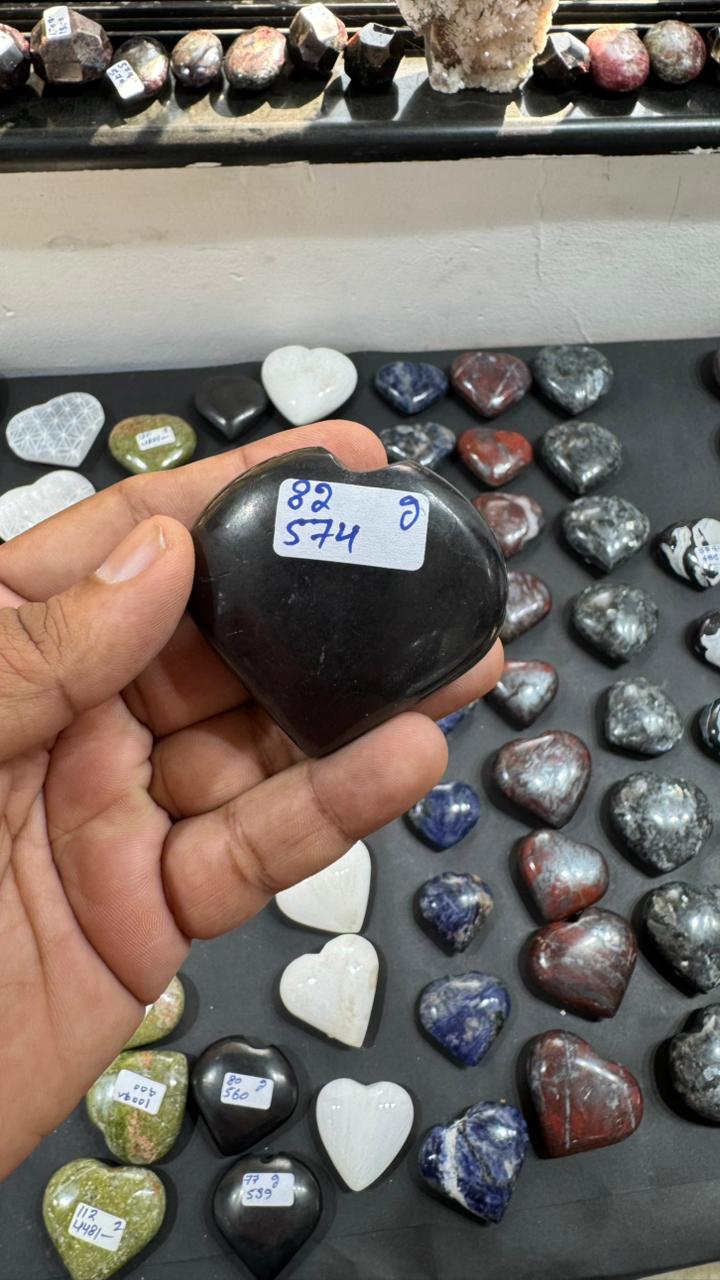 Shungite Heart 82g - AEORA ROCKS INDIA -Healing Crystals superstore