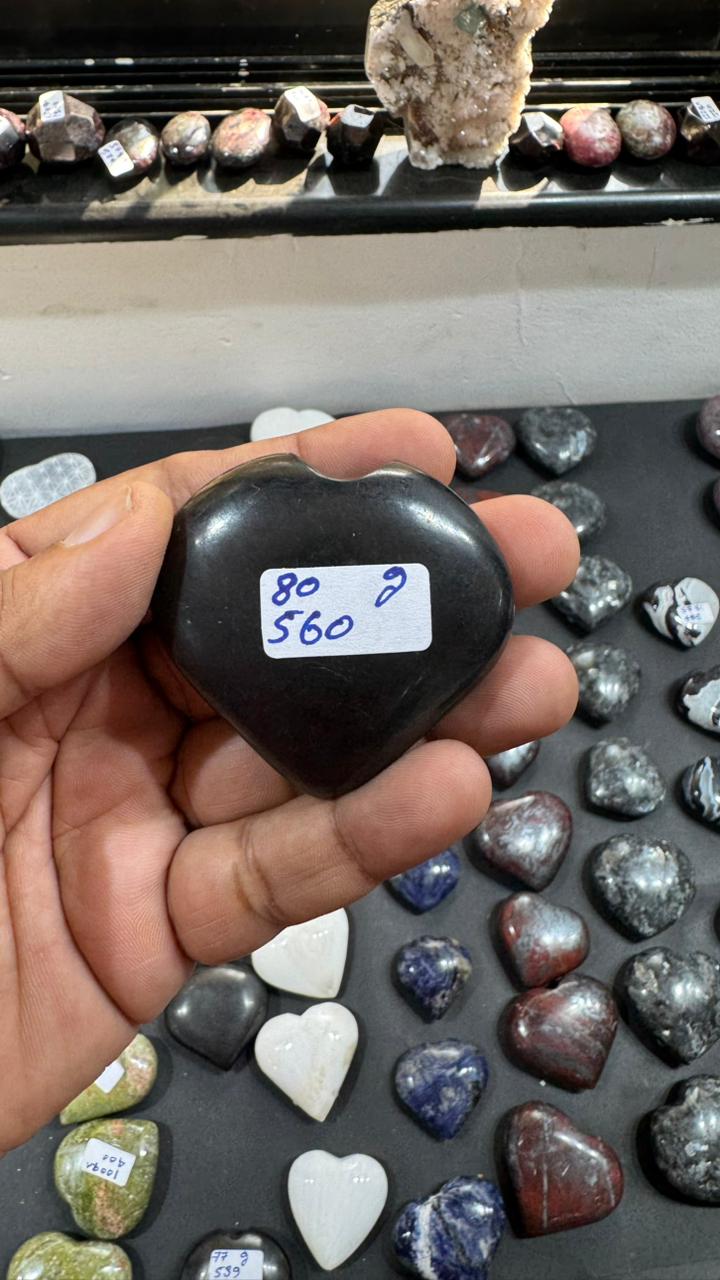 Shungite Heart 80g - AEORA ROCKS INDIA -Healing Crystals superstore