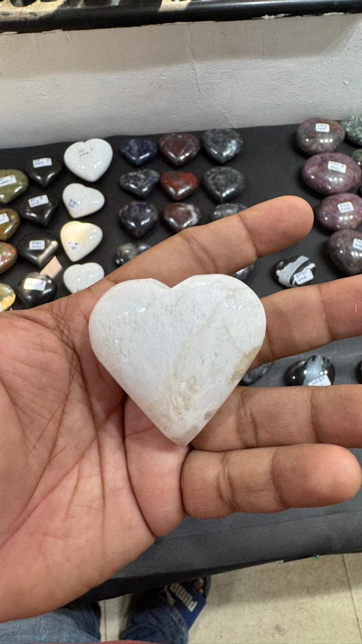 Scolecite Heart 74g - AEORA ROCKS INDIA -Healing Crystals superstore