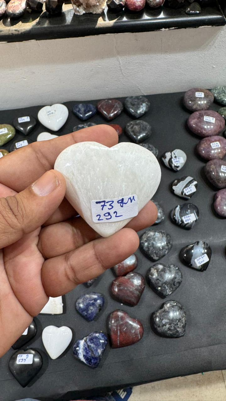 Scolecite Heart 73g - AEORA ROCKS INDIA -Healing Crystals superstore