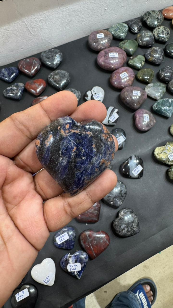Sodalite Heart  107g - AEORA ROCKS INDIA -Healing Crystals superstore