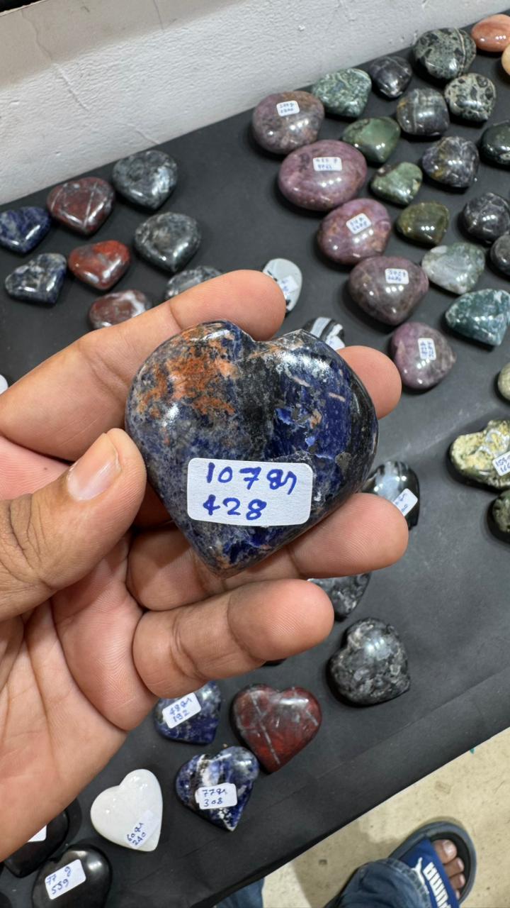 Sodalite Heart  107g - AEORA ROCKS INDIA -Healing Crystals superstore