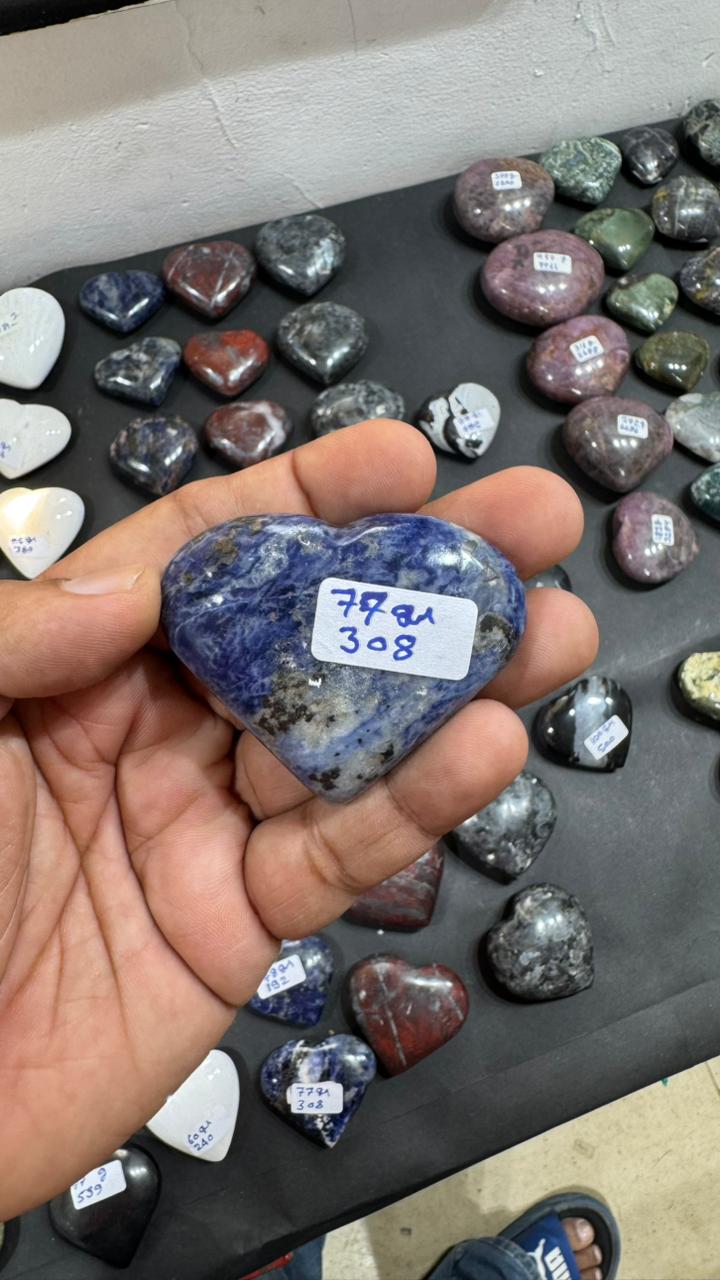 Sodalite Heart  77g - AEORA ROCKS INDIA -Healing Crystals superstore