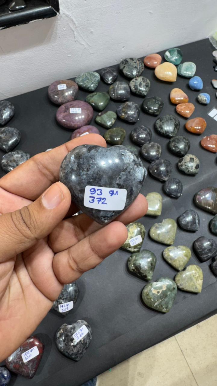 Larvikite Heart 99g - AEORA ROCKS INDIA -Healing Crystals superstore
