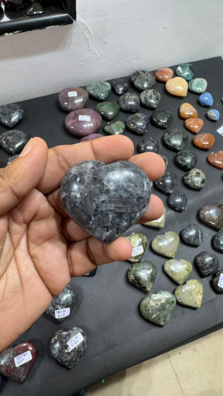 Larvikite Heart 99g - AEORA ROCKS INDIA -Healing Crystals superstore