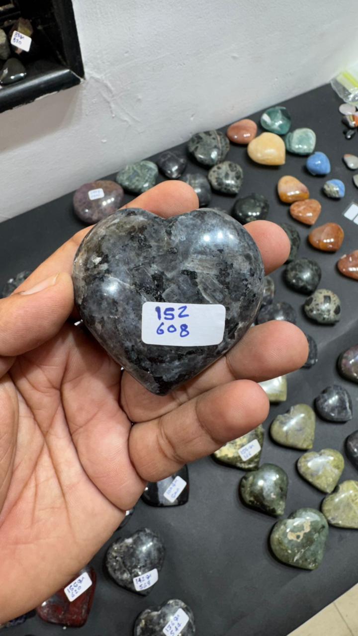 Larvikite Heart 152g - AEORA ROCKS INDIA -Healing Crystals superstore