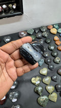 Black Zebra Agate Heart 100g - AEORA ROCKS INDIA -Healing Crystals superstore