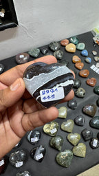 Black Zebra Agate Heart 88g - AEORA ROCKS INDIA -Healing Crystals superstore