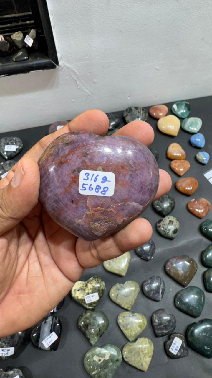 Ruby Heart  316g - AEORA ROCKS INDIA -Healing Crystals superstore