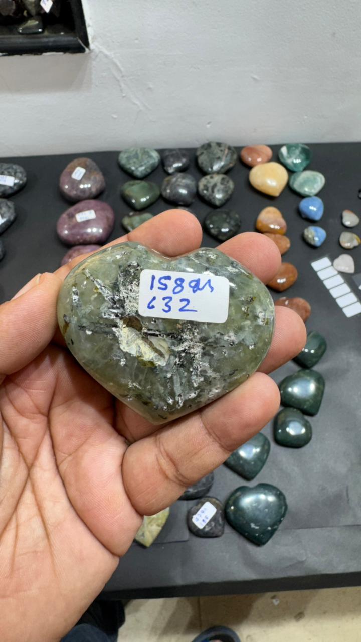 Prehnite Heart 158g - AEORA ROCKS INDIA -Healing Crystals superstore