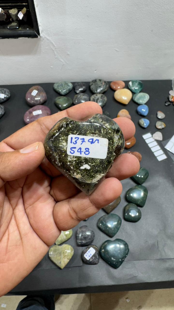 Prehnite Heart 137g - AEORA ROCKS INDIA -Healing Crystals superstore