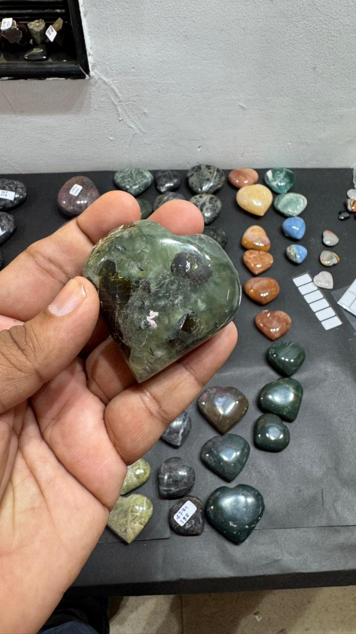 Prehnite Heart 137g - AEORA ROCKS INDIA -Healing Crystals superstore