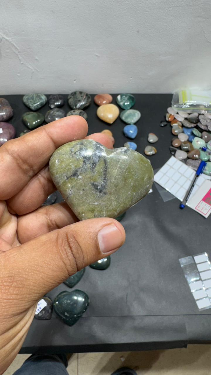 Vesuvianite Heart 103g - AEORA ROCKS INDIA -Healing Crystals superstore