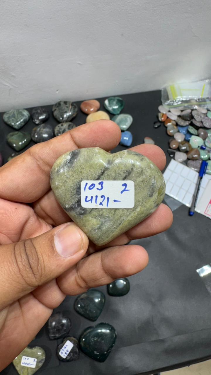 Vesuvianite Heart 103g - AEORA ROCKS INDIA -Healing Crystals superstore