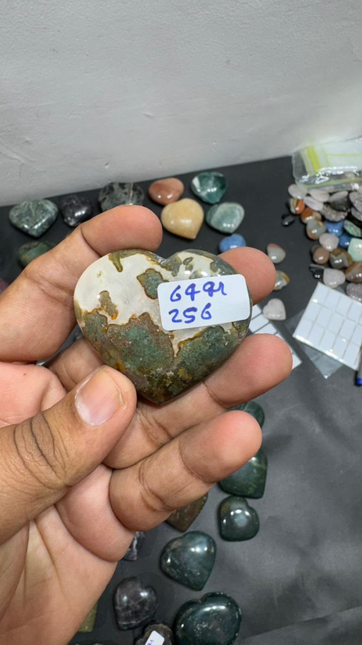 Moss Agate Heart 64g - AEORA ROCKS INDIA -Healing Crystals superstore