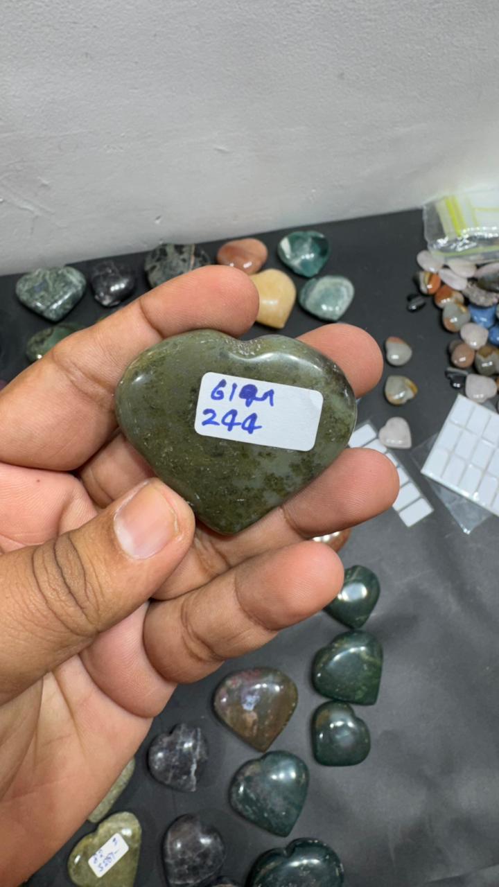 Moss Agate Heart 61g - AEORA ROCKS INDIA -Healing Crystals superstore