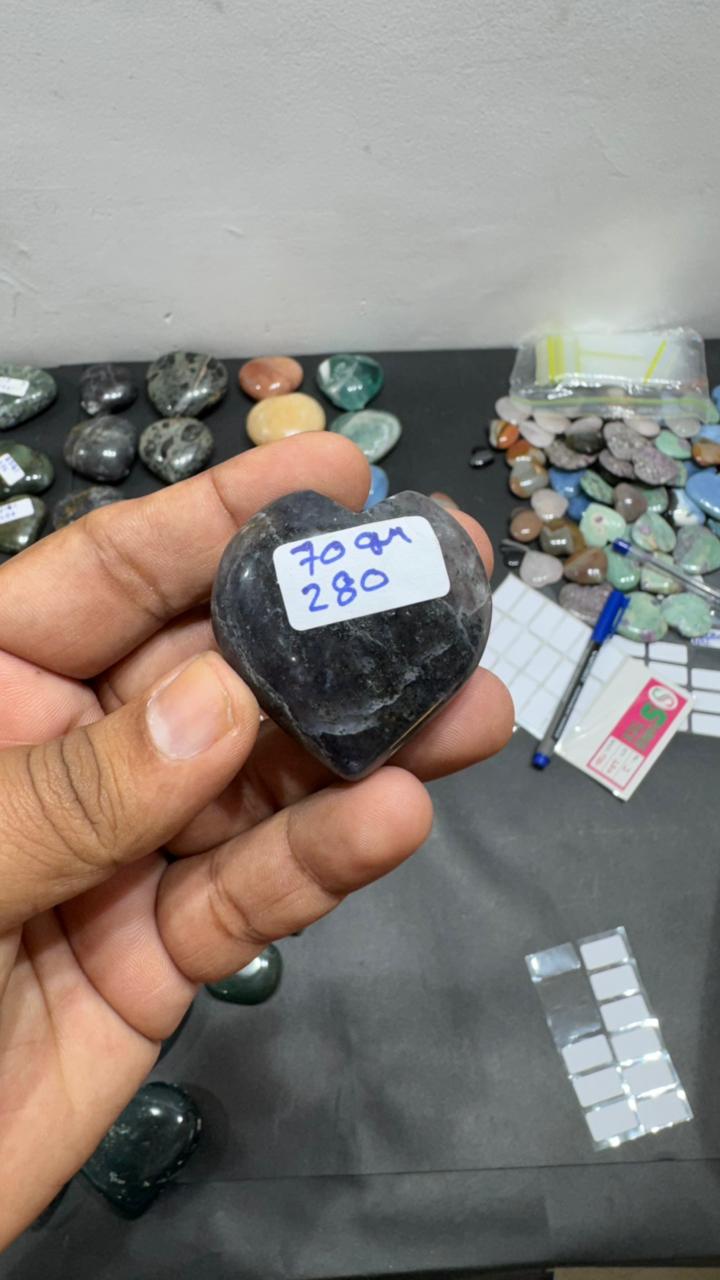 Iolite Heart 70g - AEORA ROCKS INDIA -Healing Crystals superstore