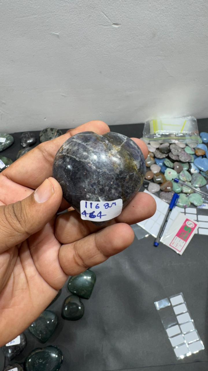 Iolite Heart 116g - AEORA ROCKS INDIA -Healing Crystals superstore