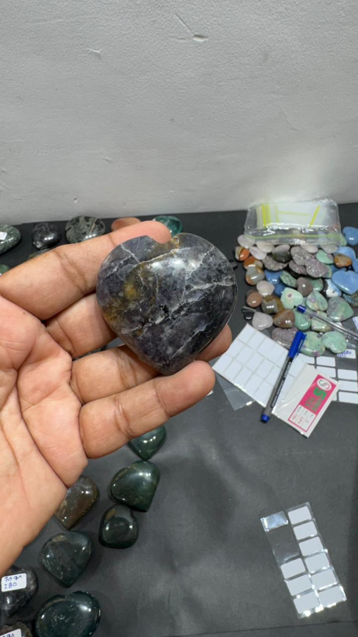 Iolite Heart 116g - AEORA ROCKS INDIA -Healing Crystals superstore