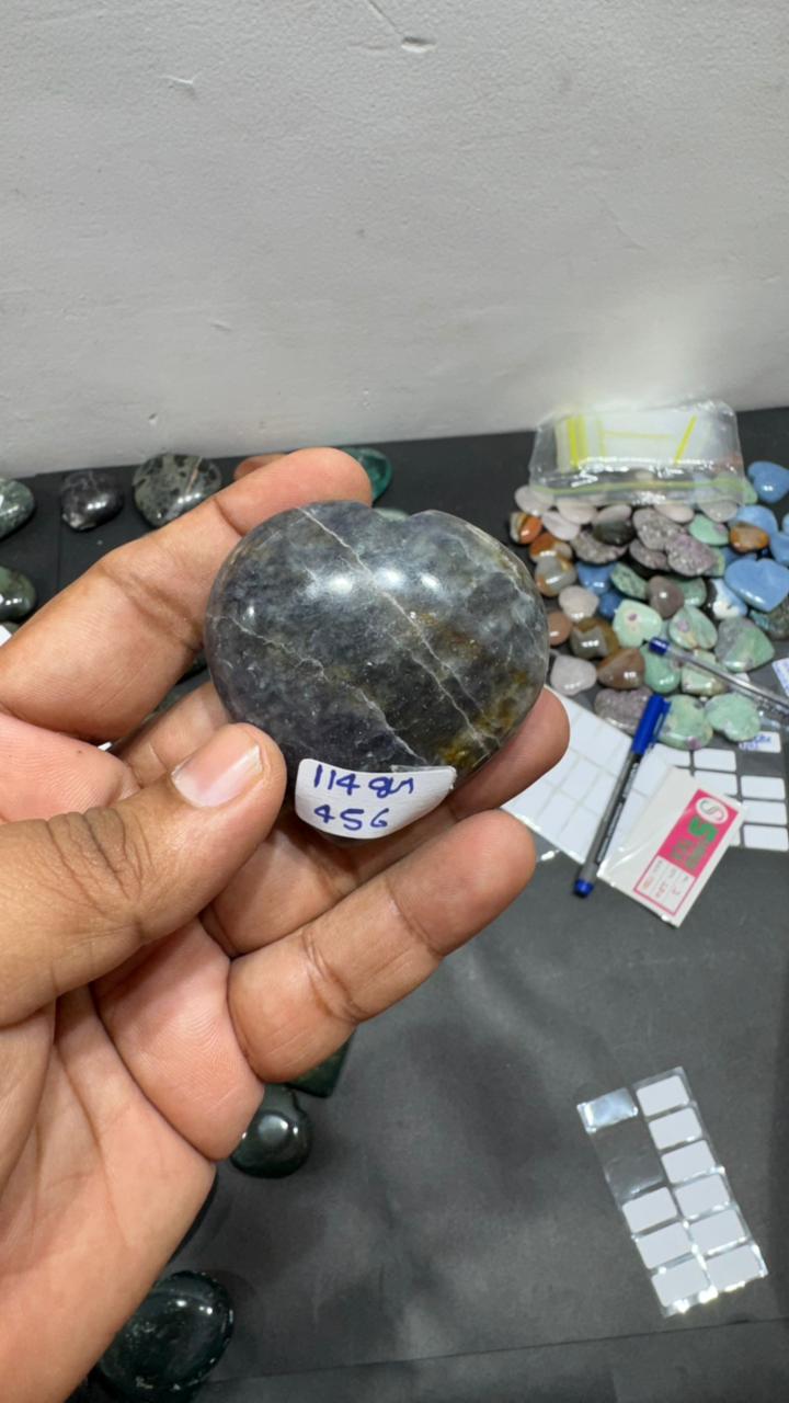 Iolite Heart 114g - AEORA ROCKS INDIA -Healing Crystals superstore