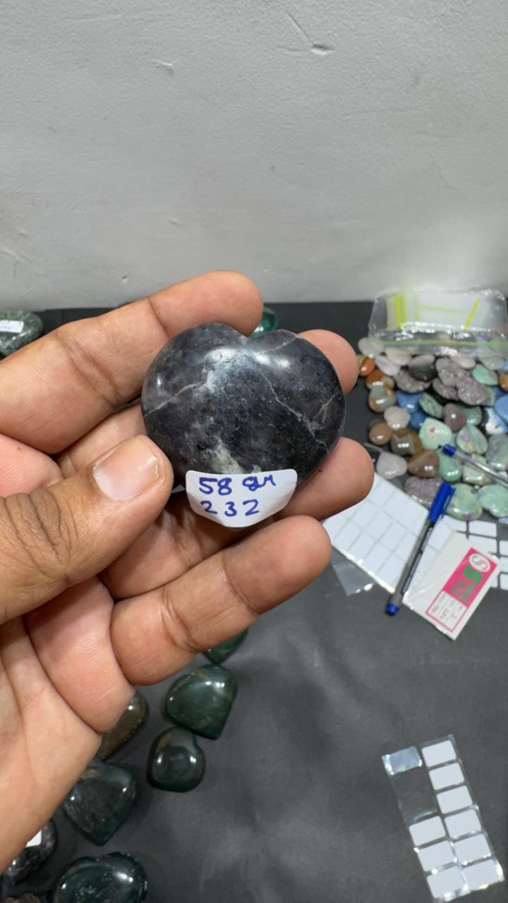Iolite Heart 58g - AEORA ROCKS INDIA -Healing Crystals superstore