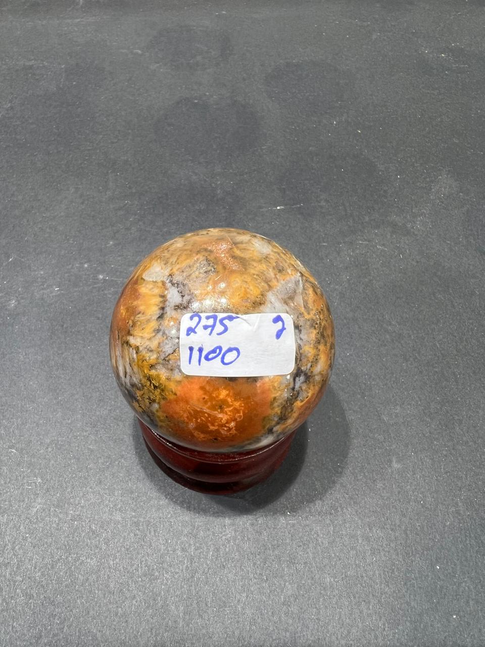 Bombay Jasper Sphere 275g - AEORA ROCKS INDIA -Healing Crystals superstore