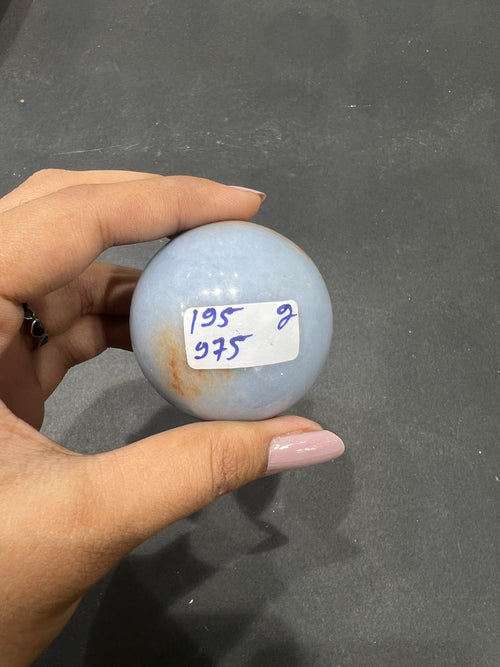 Angelite sphere 195g - AEORA ROCKS INDIA -Healing Crystals superstore