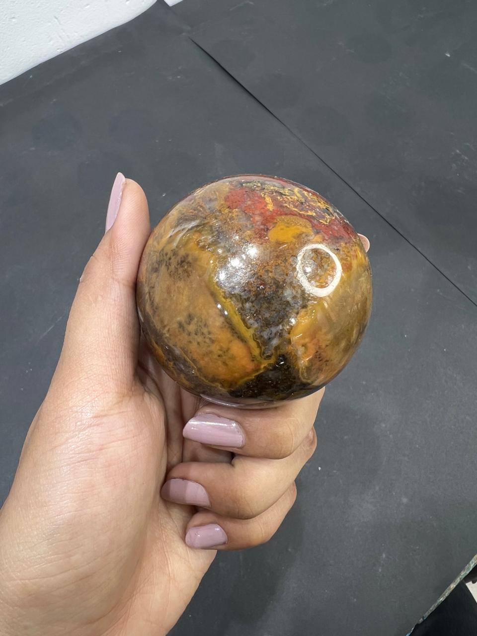 Bombay Jasper Sphere 293g - AEORA ROCKS INDIA -Healing Crystals superstore