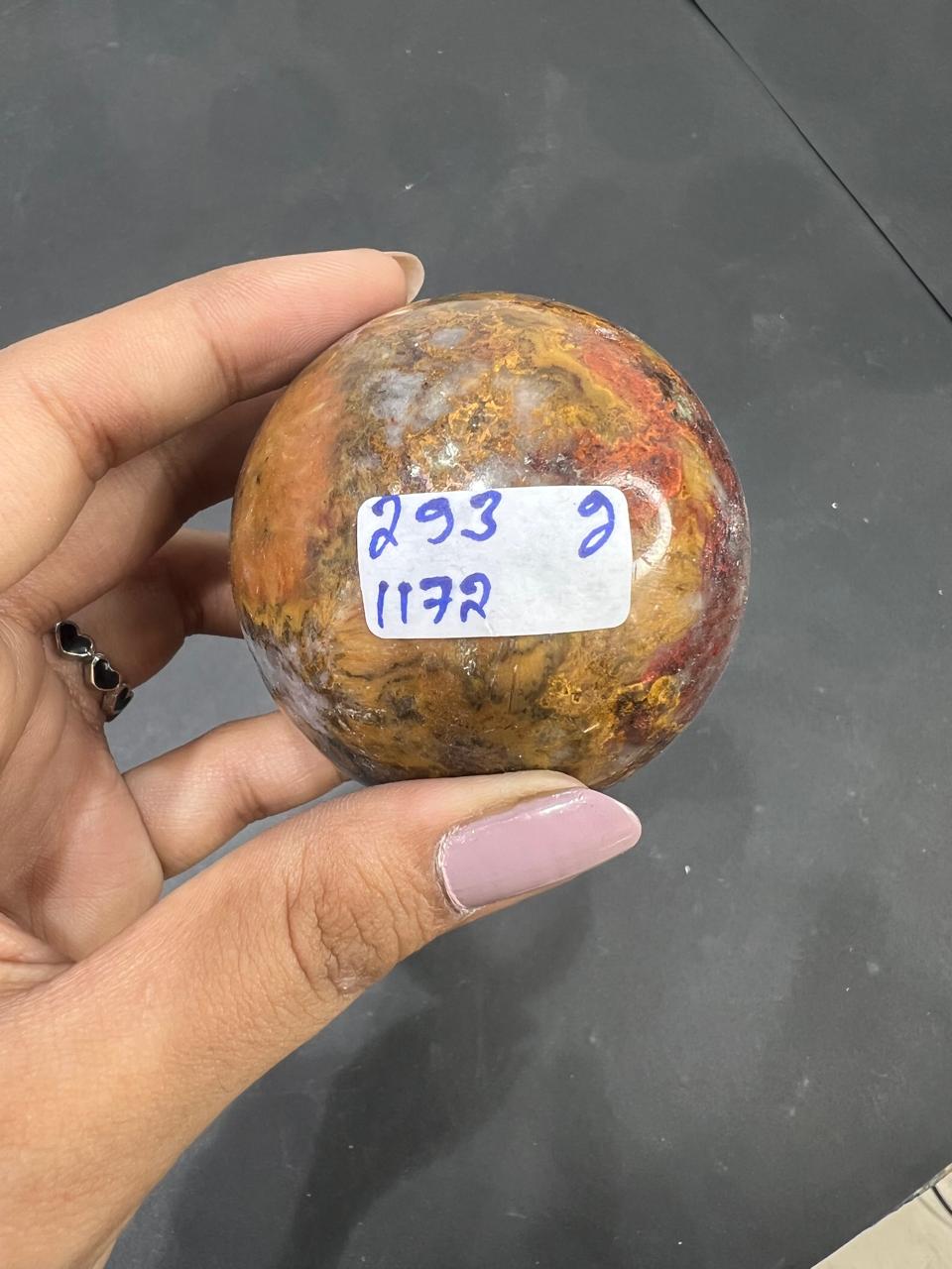 Bombay Jasper Sphere 293g - AEORA ROCKS INDIA -Healing Crystals superstore
