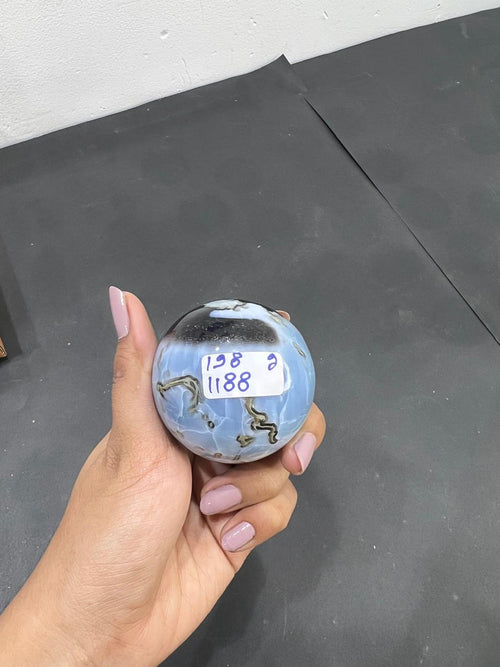 Blue Opal sphere 198g - AEORA ROCKS INDIA -Healing Crystals superstore