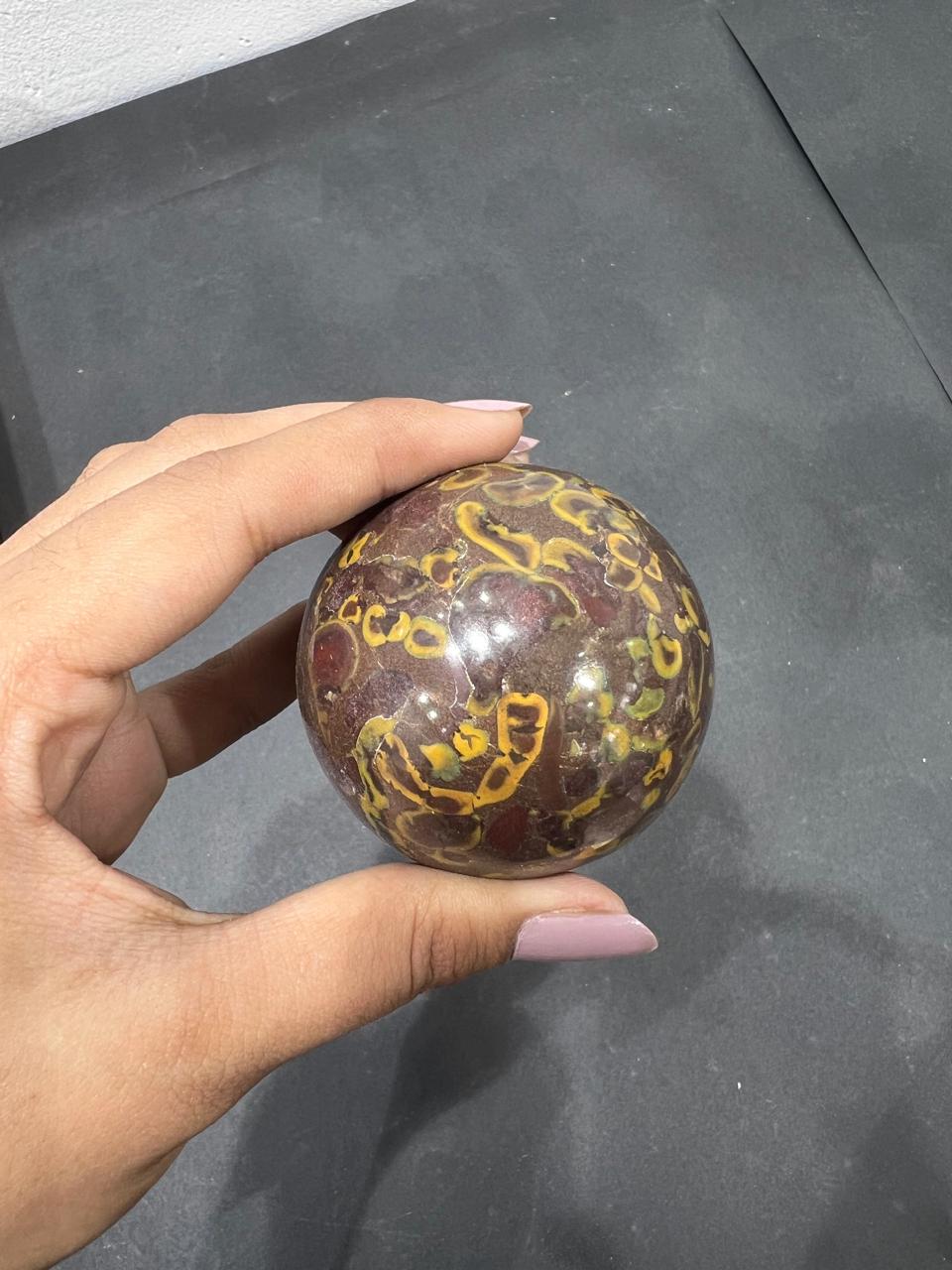 Fruit Jasper Sphere 291g - AEORA ROCKS INDIA -Healing Crystals superstore