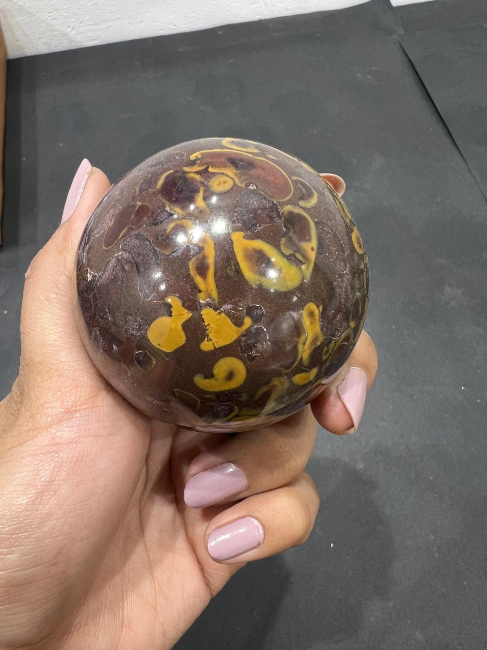 Fruit Jasper Sphere 331g - AEORA ROCKS INDIA -Healing Crystals superstore