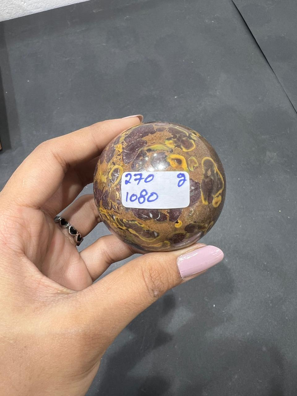 Fruit Jasper Sphere 270g - AEORA ROCKS INDIA -Healing Crystals superstore
