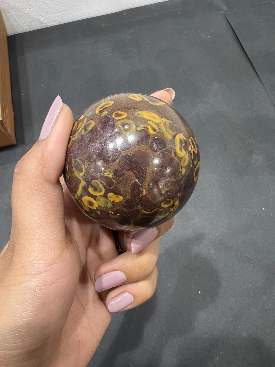 Fruit Jasper Sphere 270g - AEORA ROCKS INDIA -Healing Crystals superstore