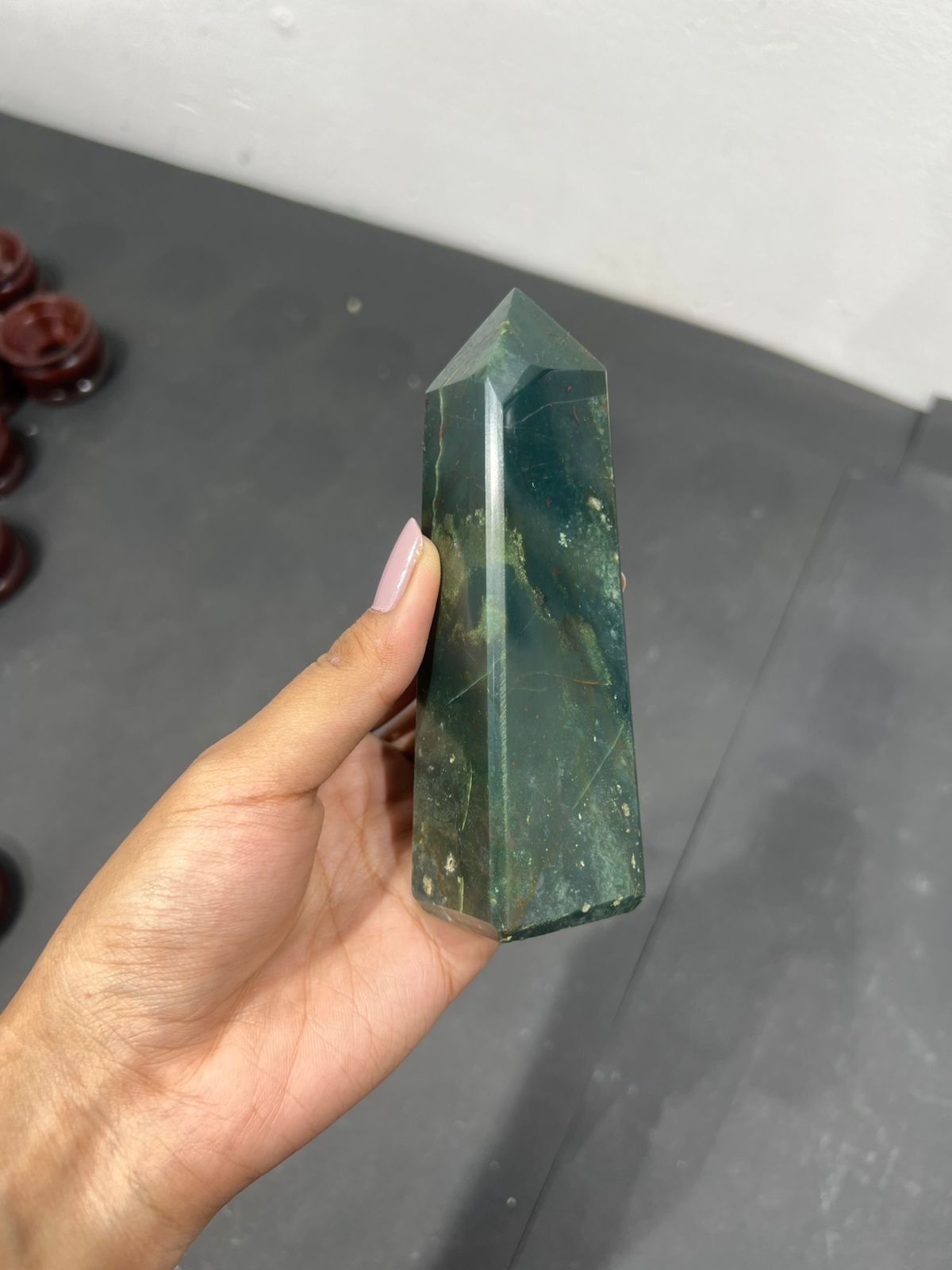 Bloodstone Obelisk 249gms - AEORA ROCKS INDIA -Healing Crystals superstore
