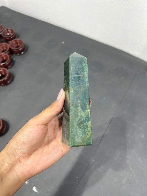 Bloodstone Obelisk 300gms - AEORA ROCKS INDIA -Healing Crystals superstore