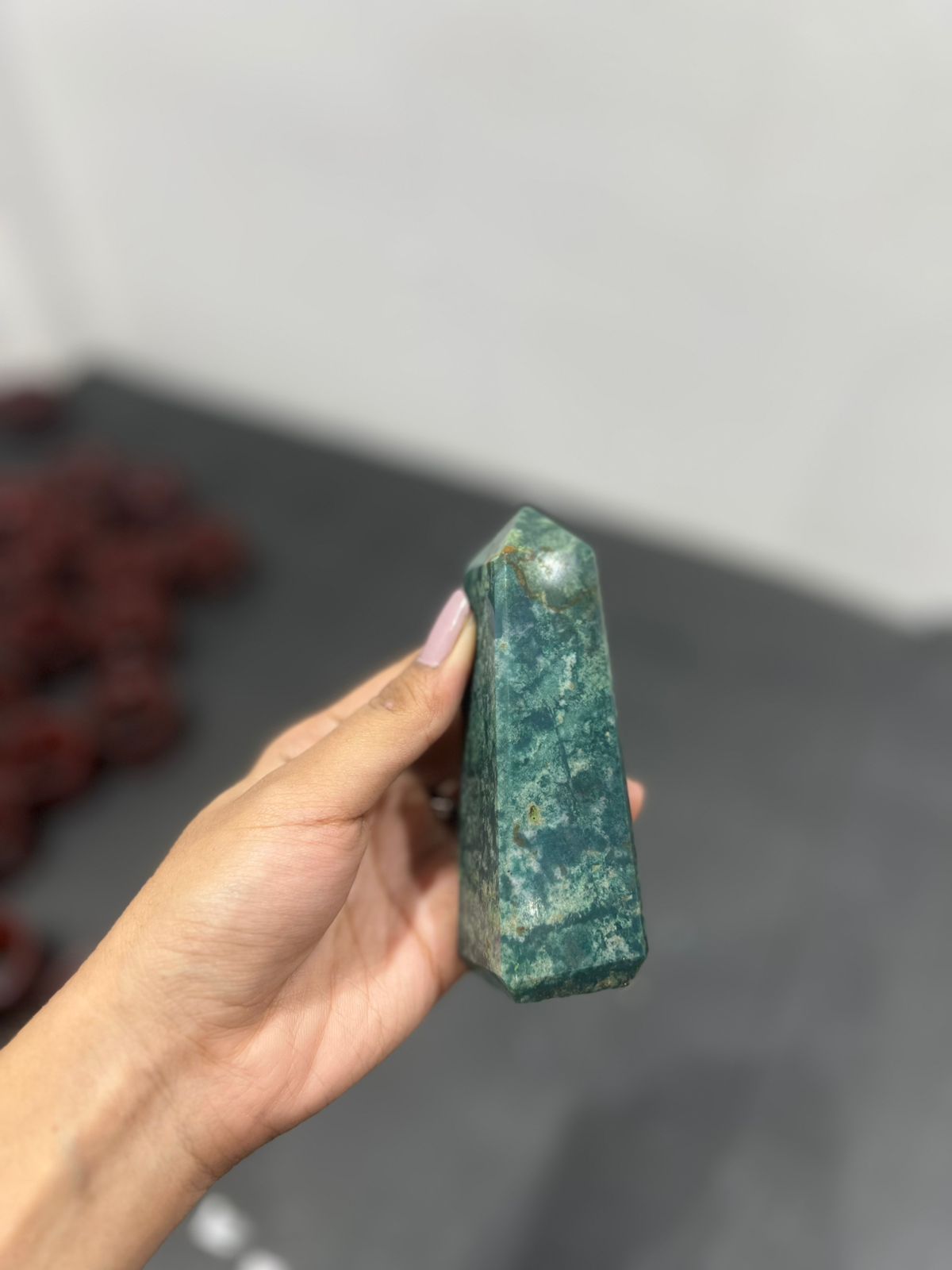 Bloodstone Obelisk 212gms - AEORA ROCKS INDIA -Healing Crystals superstore