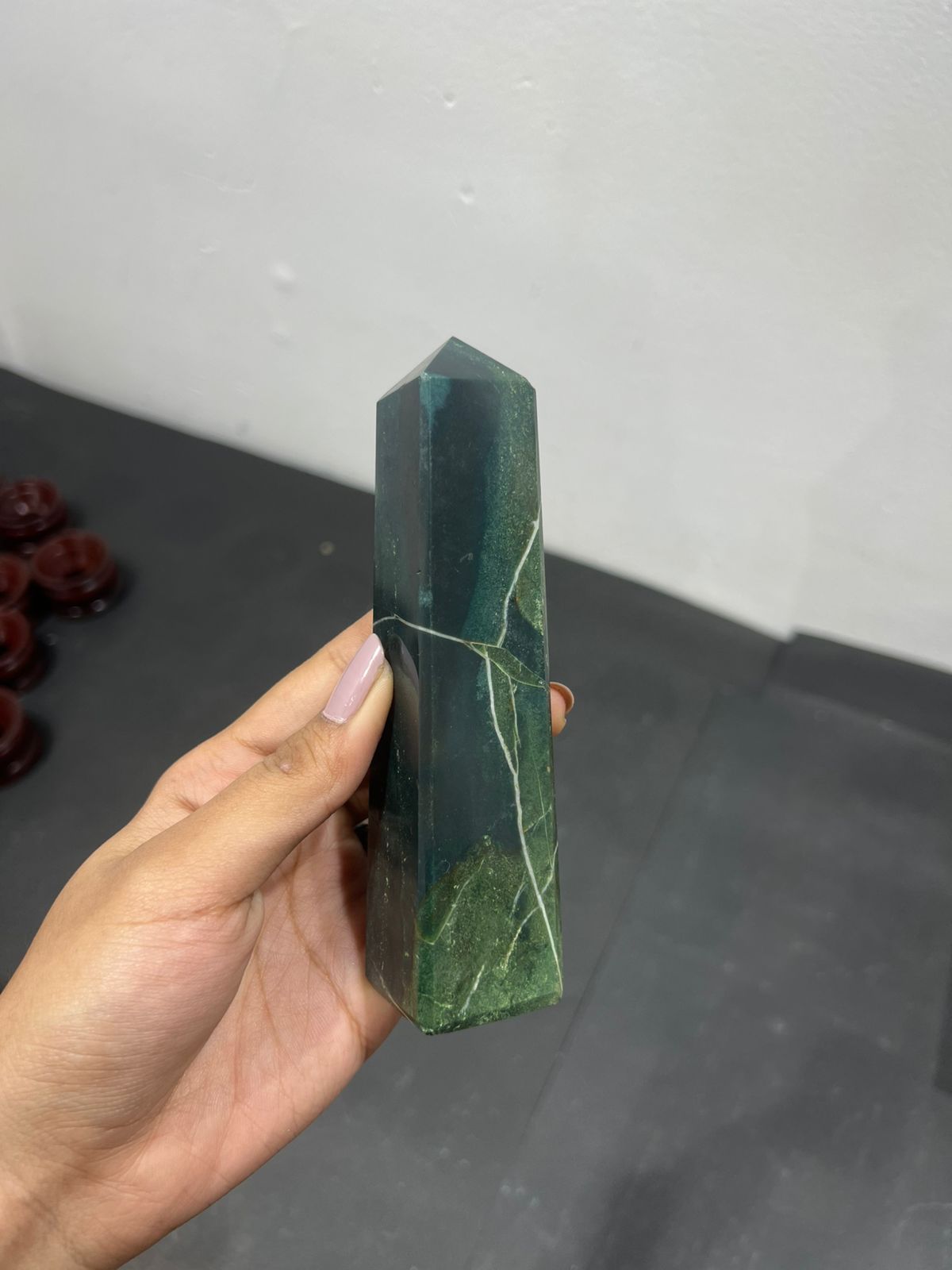 Bloodstone Obelisk 270gms - AEORA ROCKS INDIA -Healing Crystals superstore