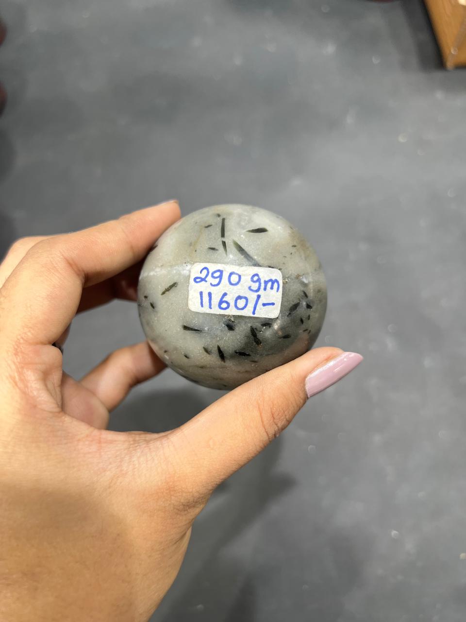 Green Tourmaline Quartz Sphere 290g