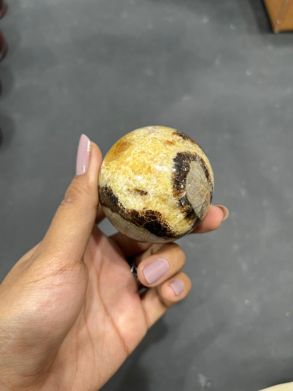Septarian Nodule Sphere 245g - AEORA ROCKS INDIA -Healing Crystals superstore
