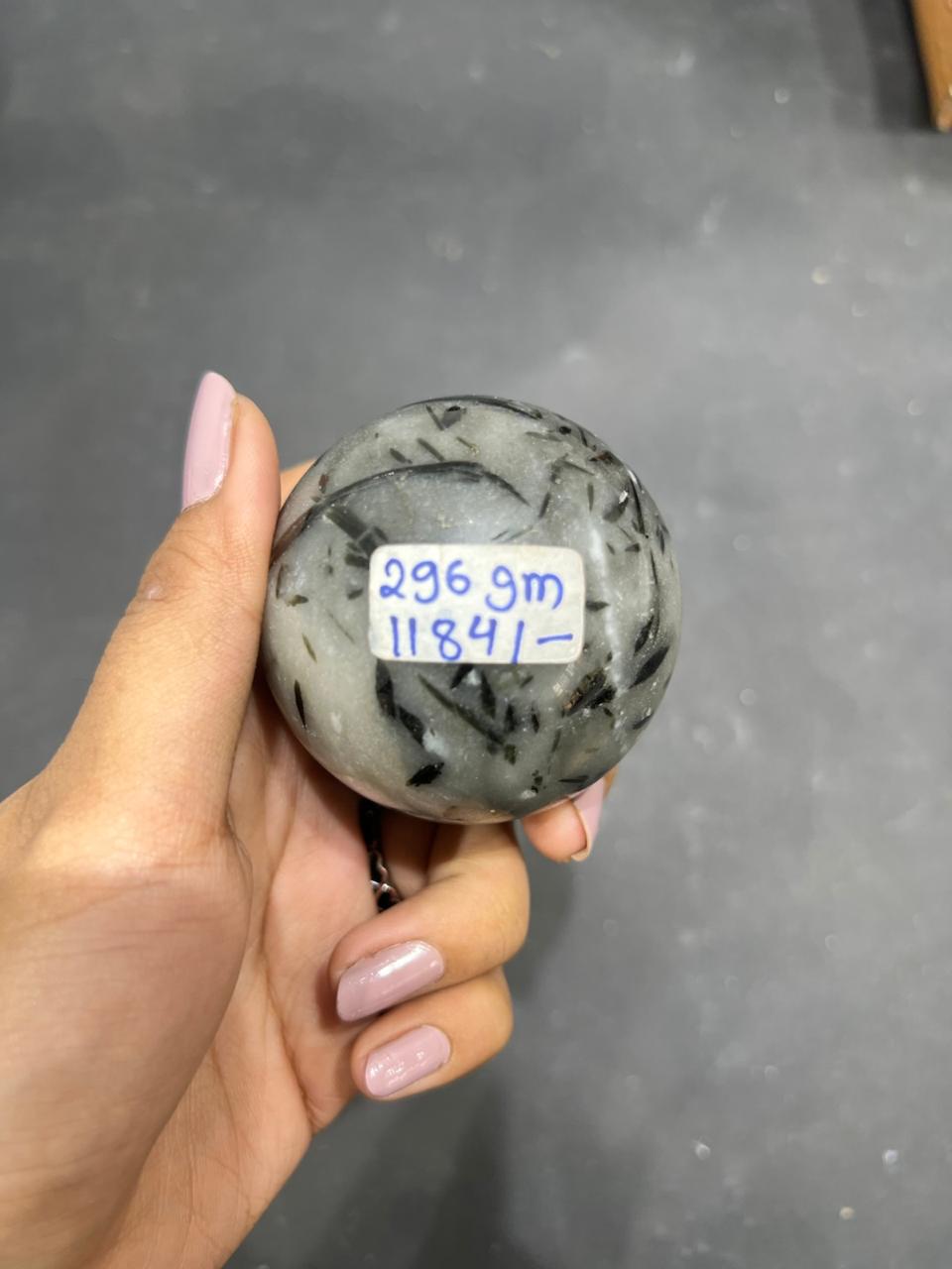 Green Tourmaline Quartz Sphere 296g