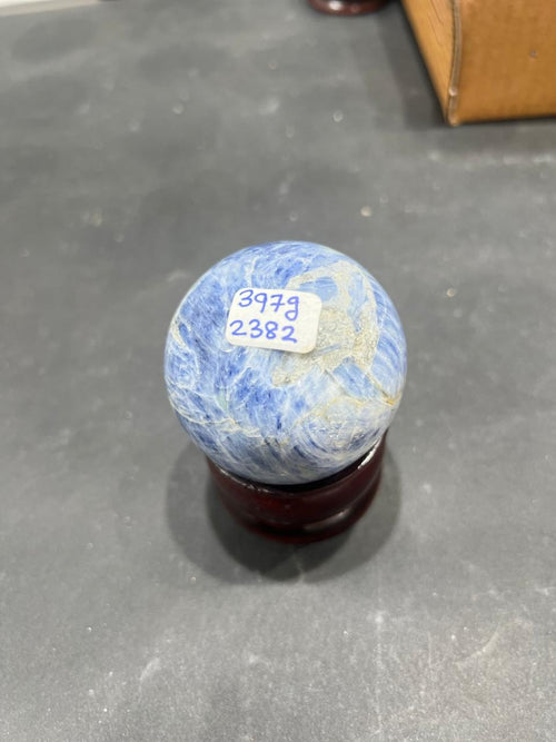 Blue Kynite Sphere 397g - AEORA ROCKS INDIA -Healing Crystals superstore
