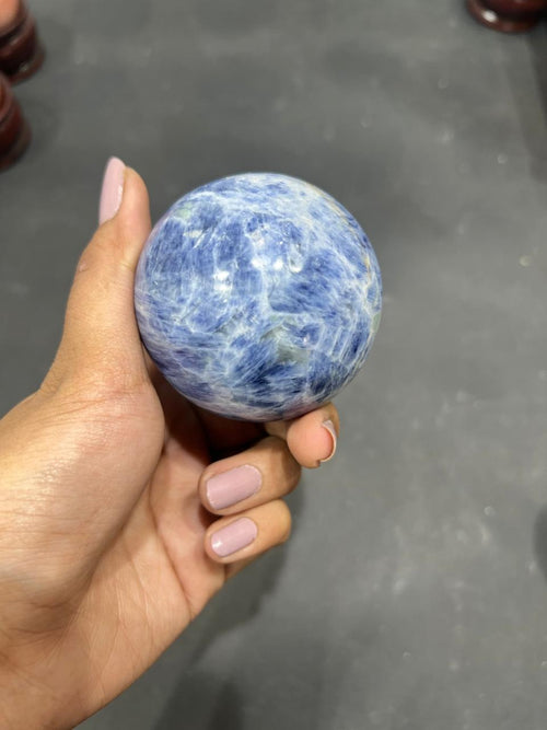 Blue Kynite Sphere 397g - AEORA ROCKS INDIA -Healing Crystals superstore