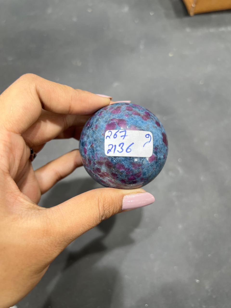 Ruby Kynite Sphere 267g - AEORA ROCKS INDIA -Healing Crystals superstore